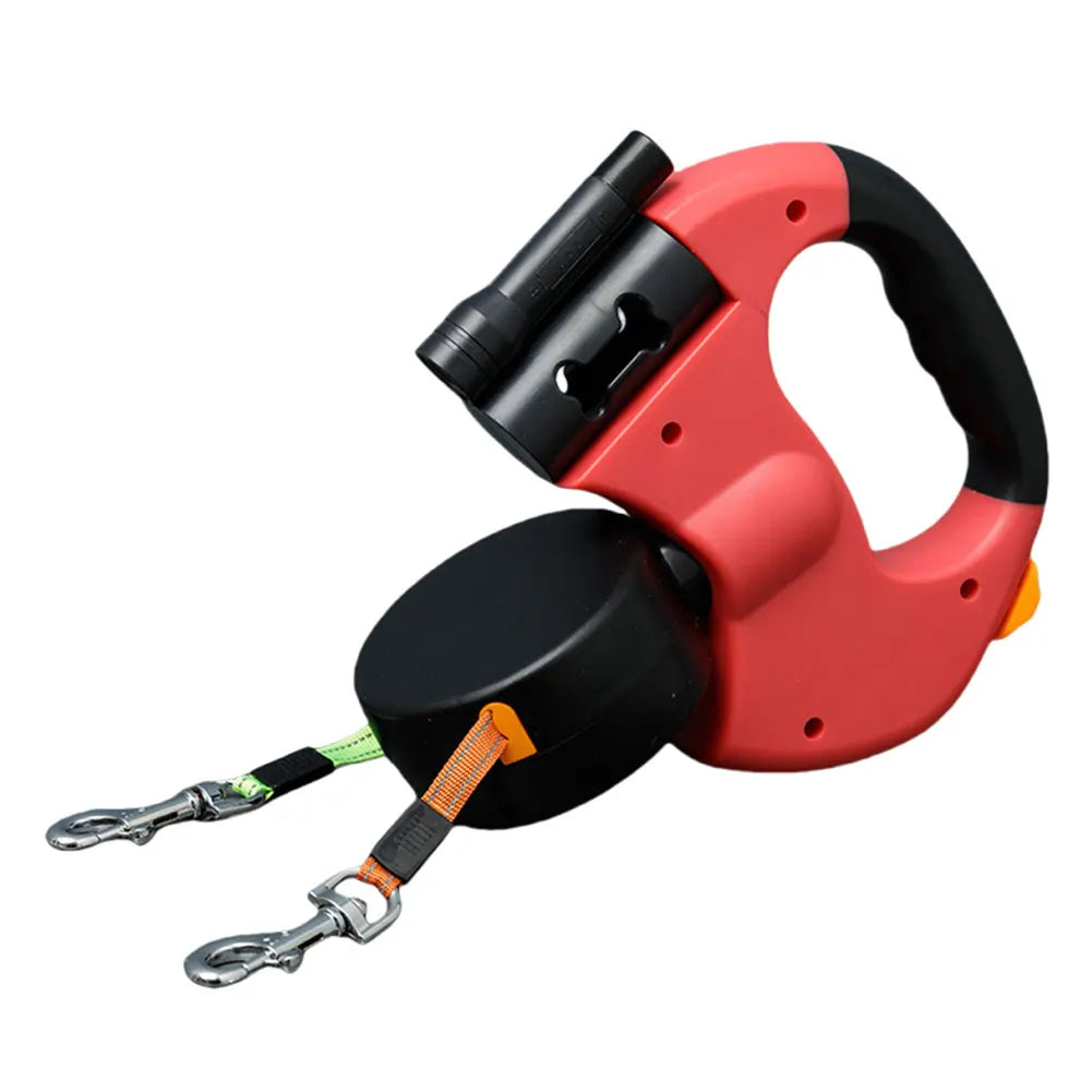 alloet Double Headed Dog Leash Traction Rope with LED Light