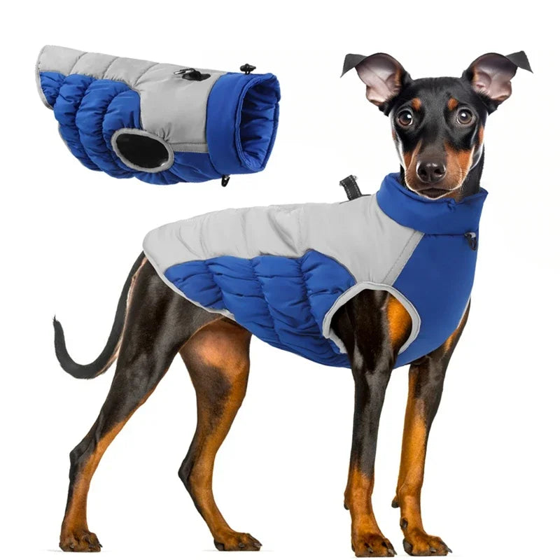 NONECN Winter Dog Coat With Reflective Strip Hoodie Waterproof Windproof